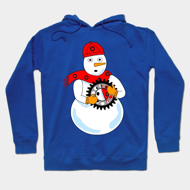 Mechanical Snowman Hoodie by Barthol Graphics